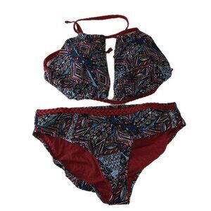 Swimsuits for all Women 2 PC Swim Set  Braided Multicolor Bikini  Set sz 18